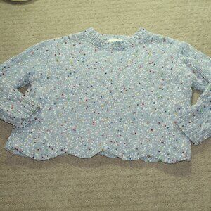 Jun & Ivy Size S Cozy Soft Light Blue Multi-Color Dot Chunky Knit Sweater